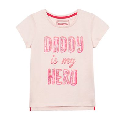 Girls' pink 'Daddy Is My Hero' t-shirt